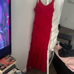 Red long dress